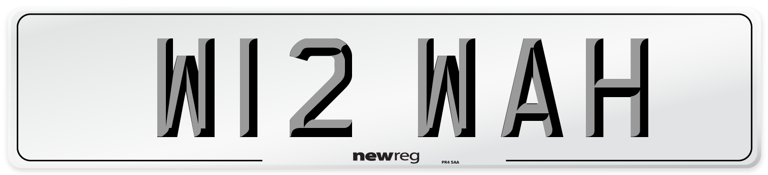 W12 WAH Number Plate from New Reg